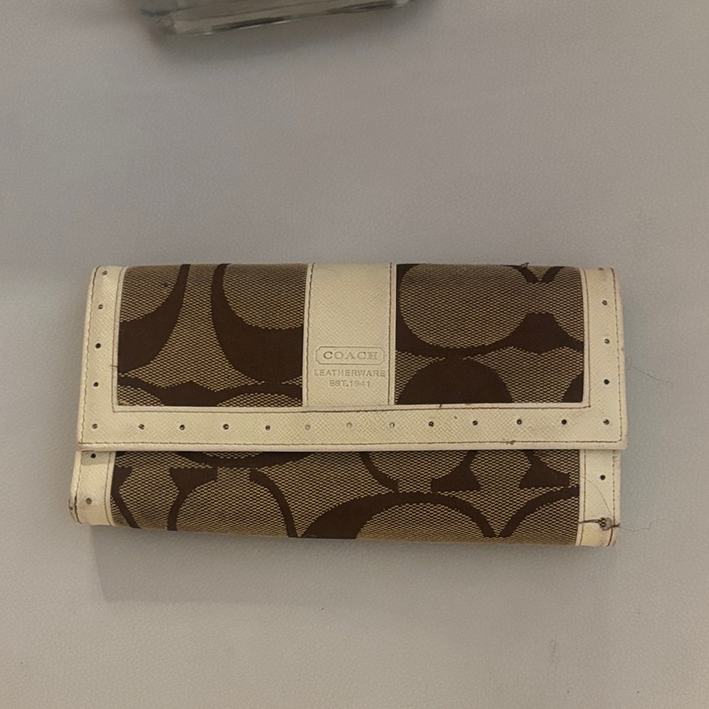 Coach Tan and Cream Women's Wallet